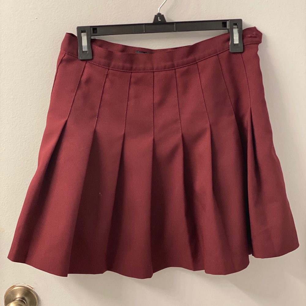 American Apparel Maroon schoolgirl skirt, size L.